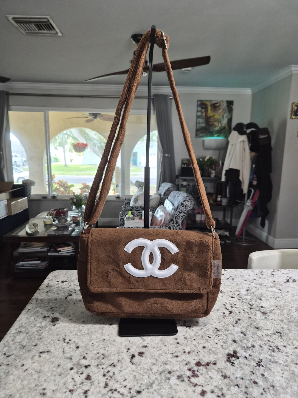 CHANEL Precision VIP GWP Brown Bag White CC Logo Adjustable Strap